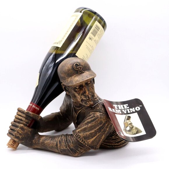 Colorado Rockies Bam Vino Wine Bottle Holder MLB Baseball Sculpture Figure - Picture 1 of 9